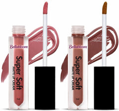 BellaBloom Nude Pink::Coffee | Waterproof Liquid Matte Lipstick | Waterproof & Transfer Proof | 5ml