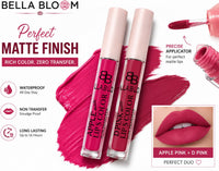 Bella Bloom Apple Pink & Deep Pink Liquid Matte Lipstick image 2