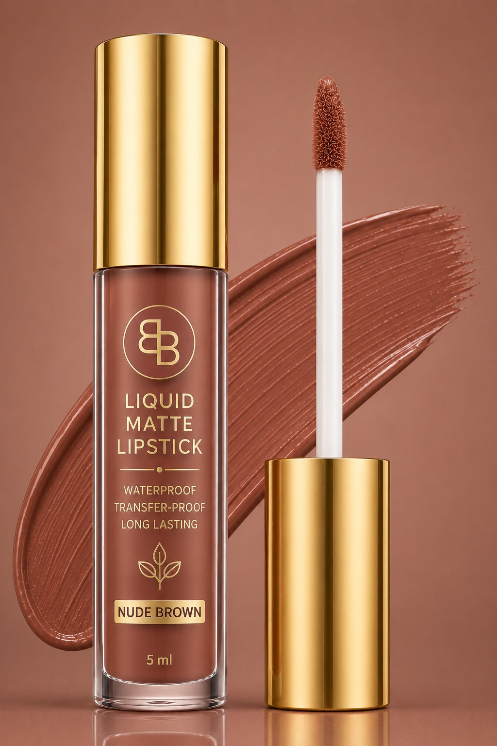 BellaBloom Nude Brown liquid matte lipstick 5ml Mocha Nude family - image 2