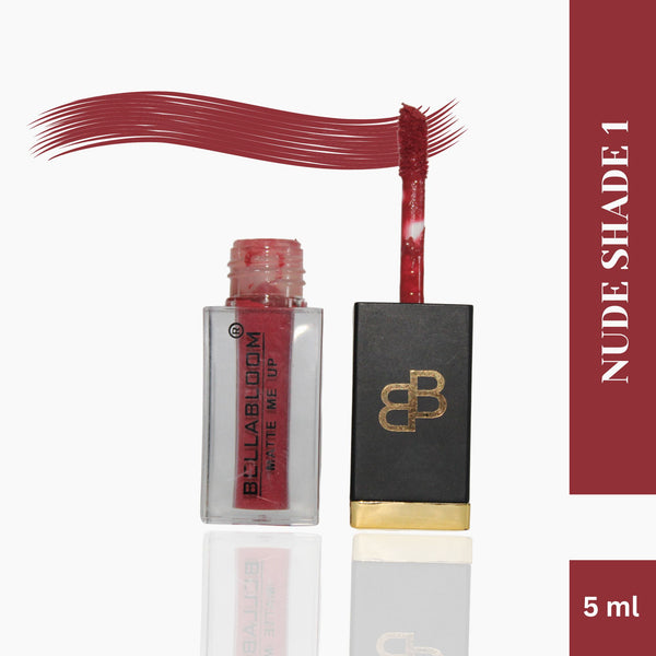 BellaBloom Nude Shade 1 Liquid Matte Lipstick | Waterproof | Transfer Proof | Smudge Proof | Long Lasting | 5 ml