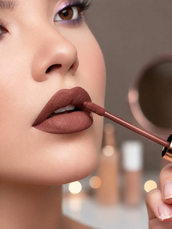 BellaBloom Brownish Nude Liquid Matte Lipstick – 5ml
