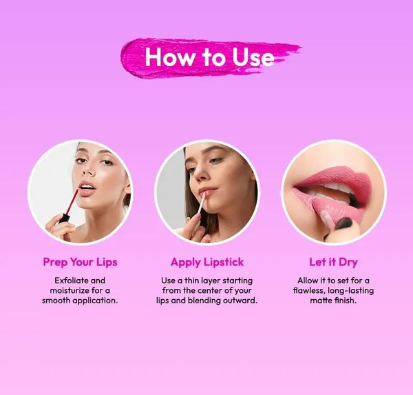 BellaBloom Apple Mauve Liquid Matte Lipstick | Waterproof & Long Lasting | 5ml