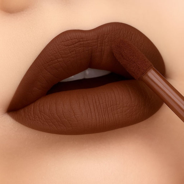 BellaBloom Toffee Brown Liquid Matte Lipstick | Waterproof | Transfer Proof | Smudge Proof | Long Lasting | 5 ml