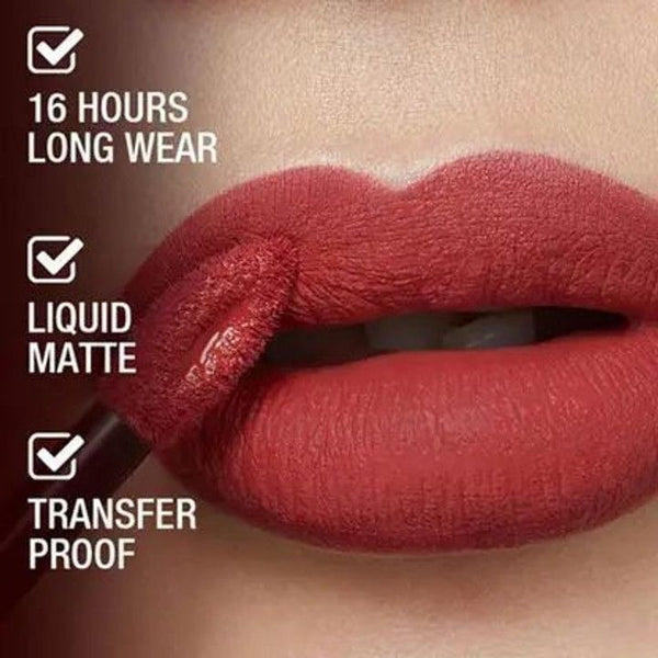 BellaBloom Bold Red Liquid Matte Lipstick | Waterproof | Transfer Proof | Smudge Proof | Long Lasting | 5 ml