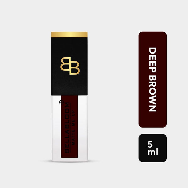BellaBloom Brown Matte - Shade 01 | Liquid Matte Lipstick | Waterproof | Transfer Proof | Long Lasting | 5ml