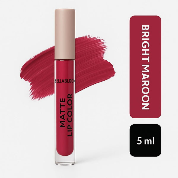 BellaBloom Pink Liquid Matte Lipstick | Waterproof | Transfer Proof | Smudge Proof | Long Lasting | 5 ml