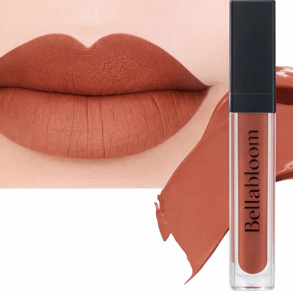 Bella Bloom Warm Terracotta Nude Liquid Matte Waterproof Lipstick