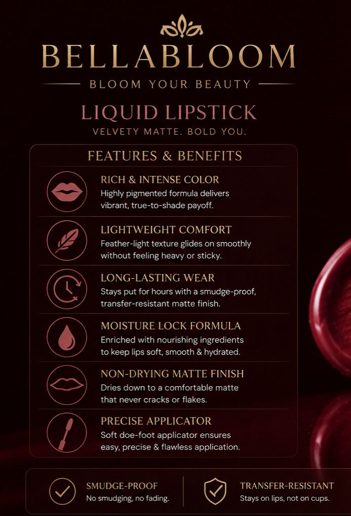 Bella Bloom Fuscia Liquid Matte Lipstick image 5