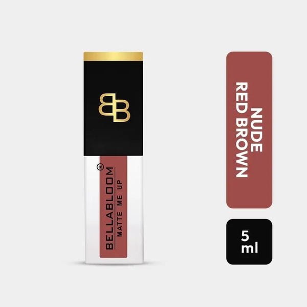 BellaBloom Nude Rose Liquid Matte Lipstick | Waterproof | Transfer Proof | Smudge Proof | Long Lasting | 5 ml