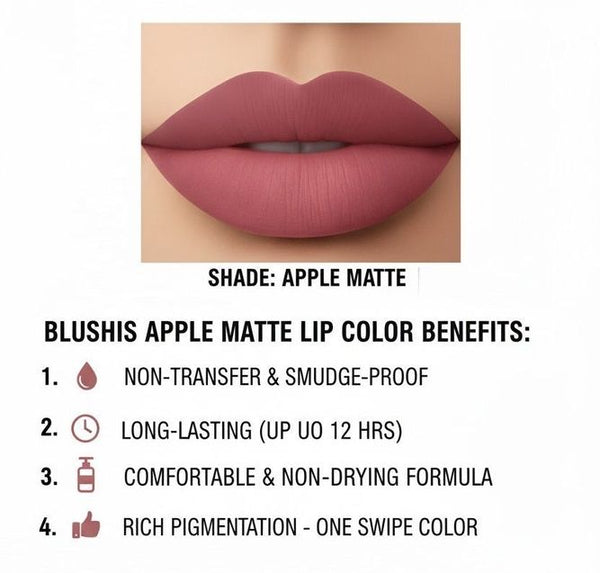 BellaBloom Nude Pink Blush Liquid Matte Lipstick | Waterproof | Transfer Proof | Smudge Proof | Long Lasting | 5 ml