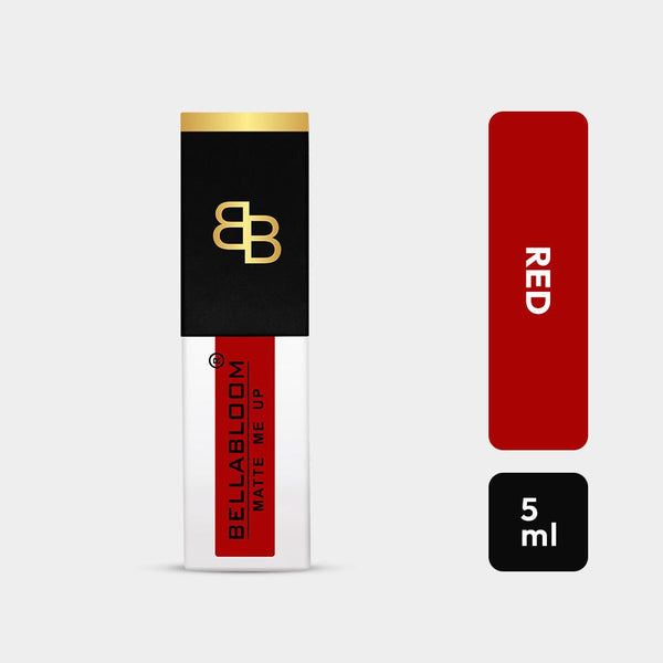 BellaBloom Cherry Red Liquid Matte Lipstick | Waterproof & Long Lasting | 5ml