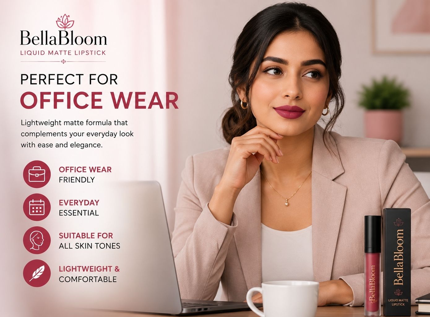 Bella Bloom Purple Liquid Matte Lipstick image 4