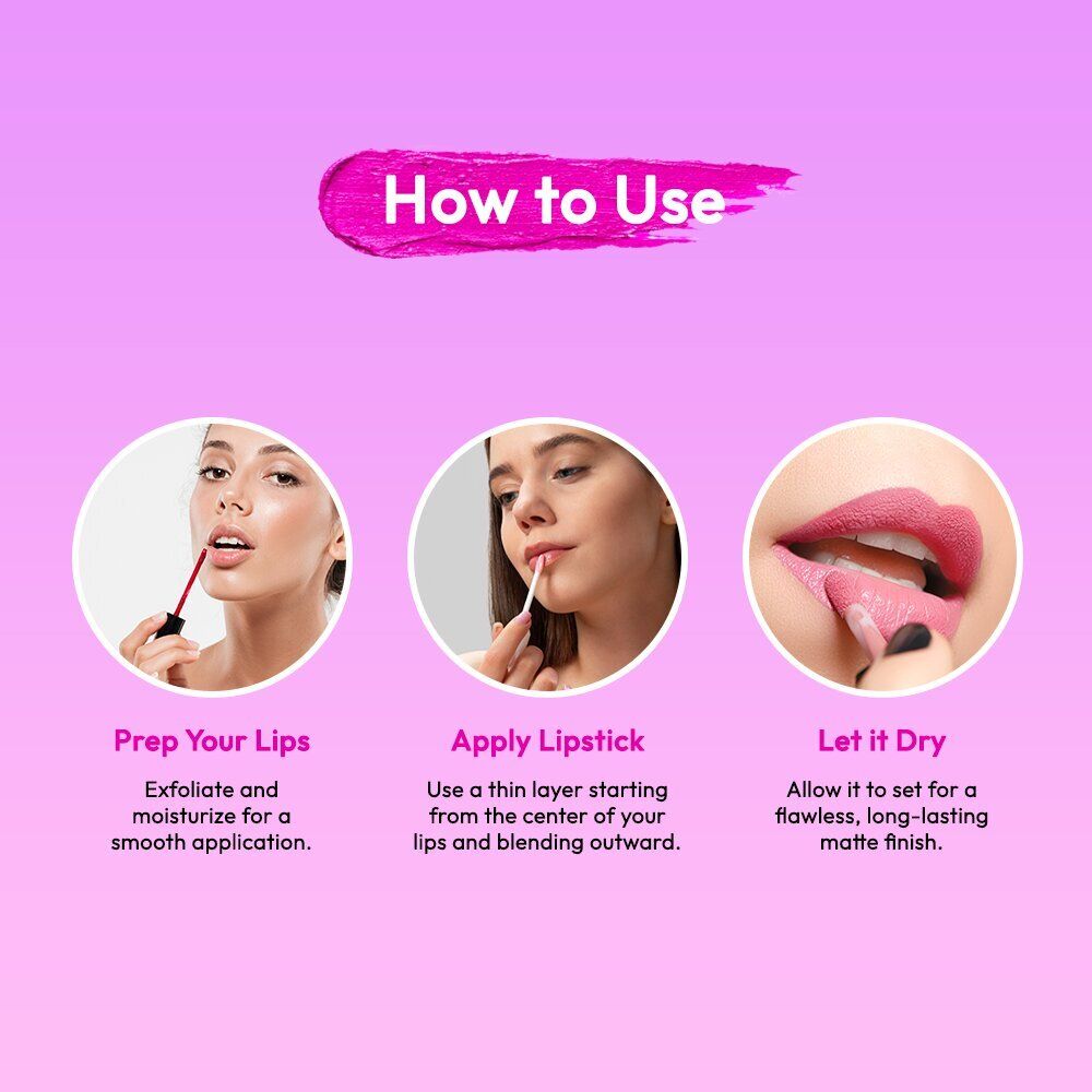 Bella Bloom Apple Pink & Deep Pink Liquid Matte Lipstick image 5