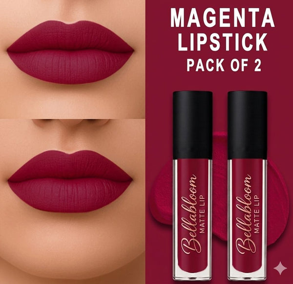 BellaBloom Magenta Liquid Matte Lipstick | Waterproof | Transfer Proof | Smudge Proof | Long Lasting | 5 ml