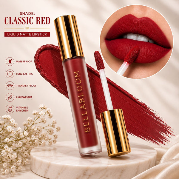 BellaBloom Classic Red Red Colour Family Liquid Matte Lipstick