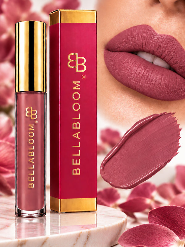 BellaBloom Nude Pink Liquid Matte Lipstick – Office Edit | 5ml