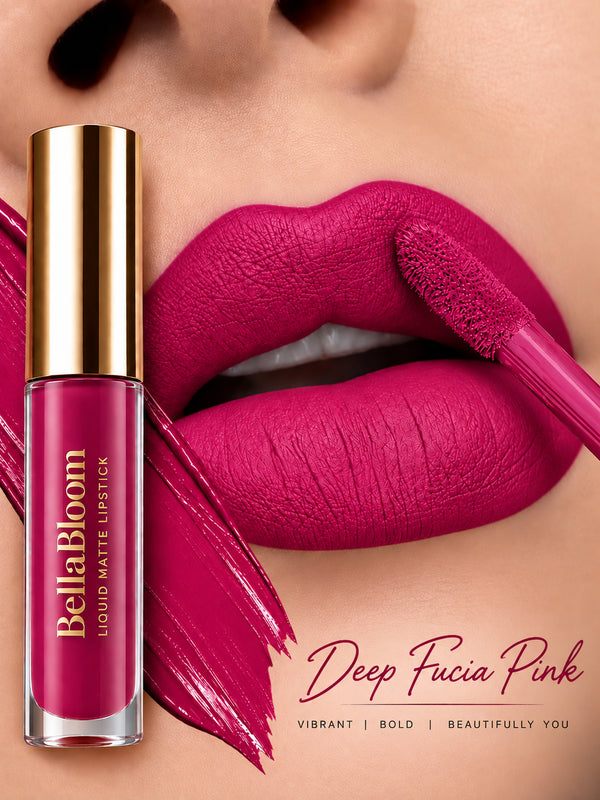 BellaBloom Dark Pink Matte - Shade 04 Liquid Matte Lipstick – 5ml