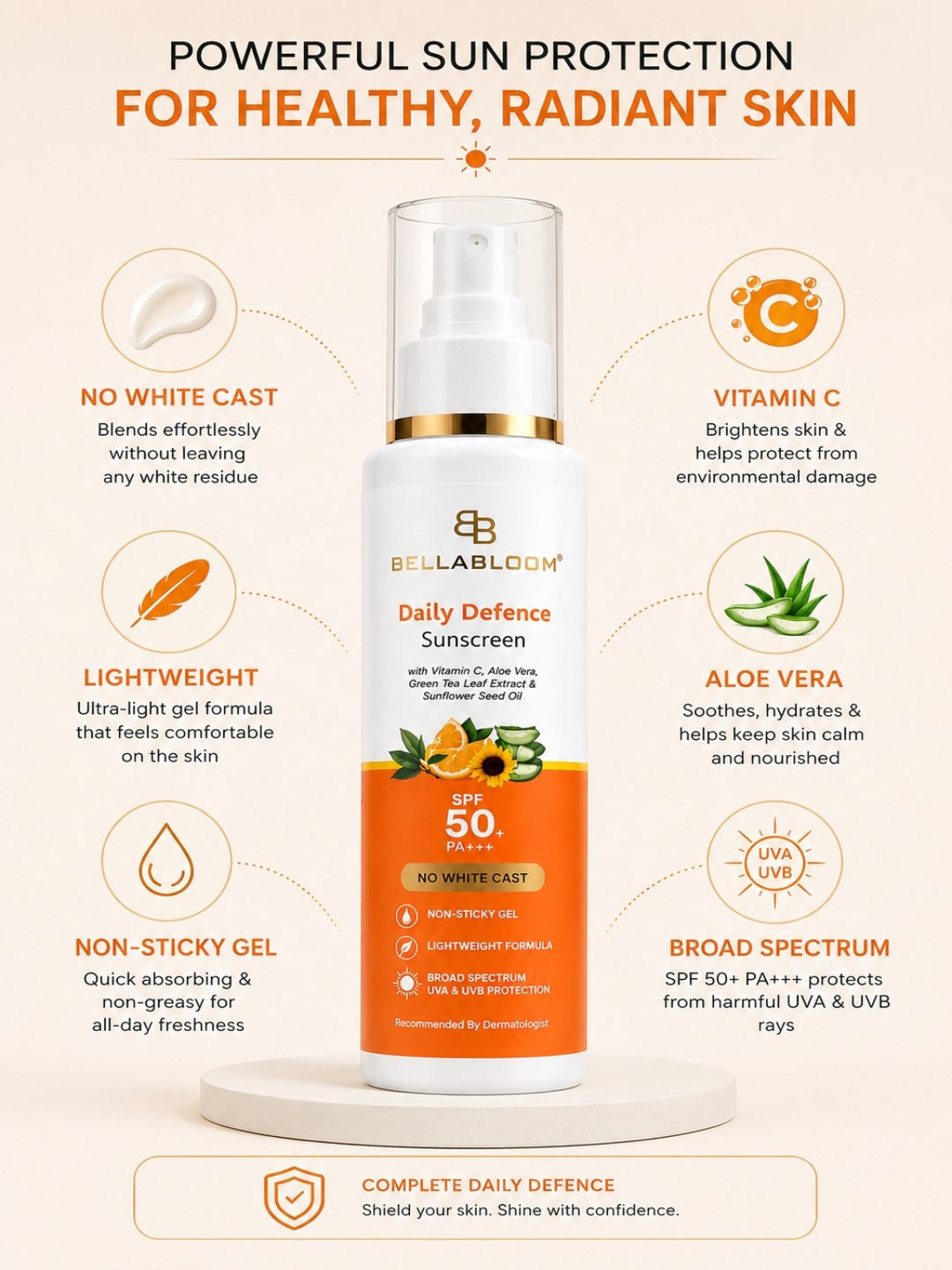 BellaBloom SPF 50+ PA+++ Sunscreen for Oily Skin – 100ml — product image 5