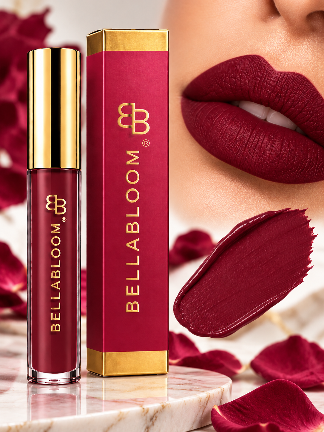 BellaBloom Dark Purple Liquid Matte Lipstick – 5ml