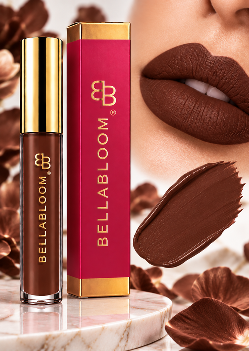 BellaBloom Coffee Brown Liquid Matte Lipstick – 5ml