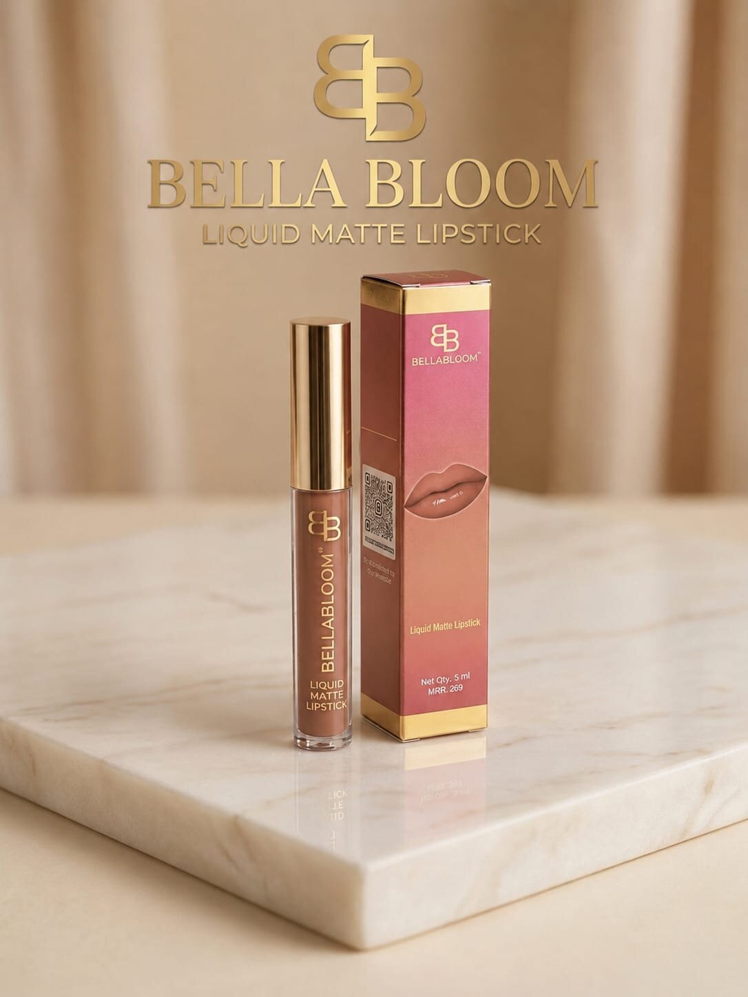 BellaBloom Mauve/Rose Pink liquid matte lipstick 5ml Rose Mauve Edit family - image 4