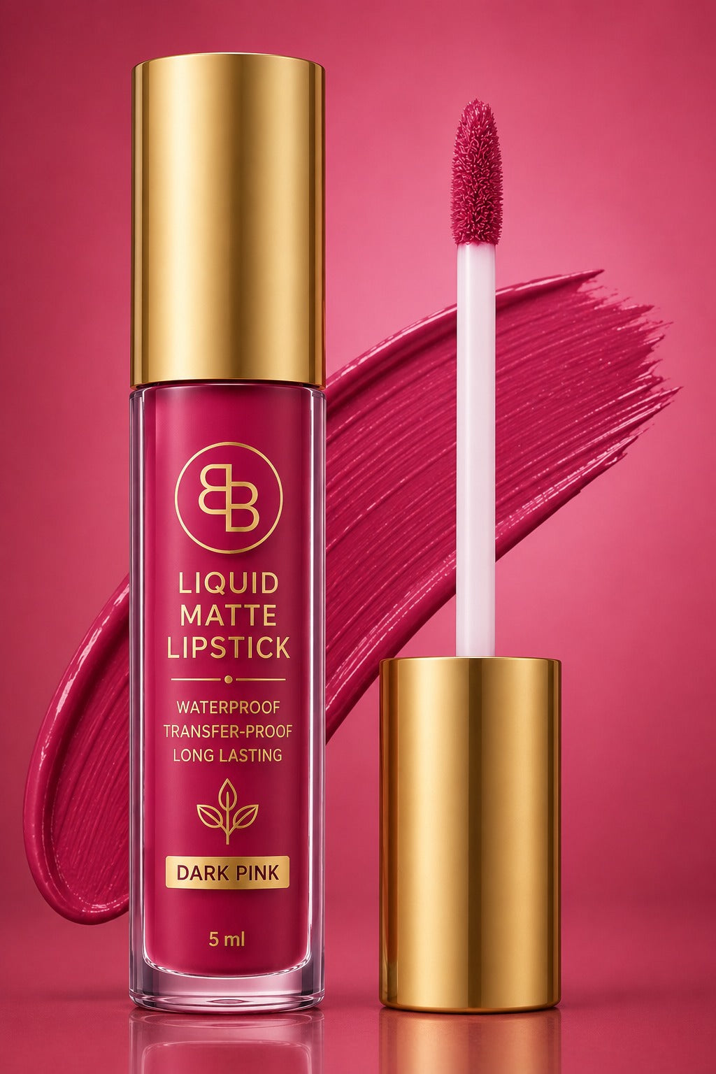BellaBloom Dark Pink liquid matte lipstick 5ml Pink Desire family - image 2