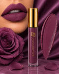 BellaBloom Luxe Liquid Matte Lipstick Royal Purple shade - waterproof transfer proof liquid matte lipstick