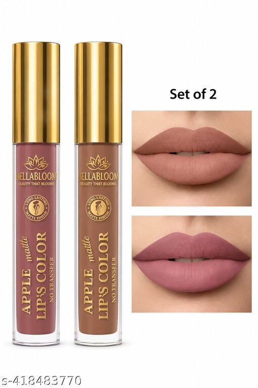 BellaBloom Nude Brown & Pink liquid matte lipstick 5ml Mocha Nude Pink Duo family - image 2