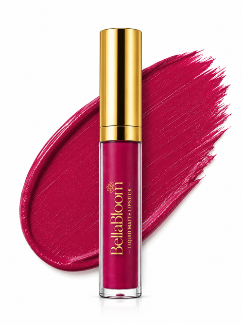 BellaBloom Berry Pink Liquid Matte Lipstick | Waterproof | Transfer Proof | Smudge Proof | Long Lasting | 5 ml