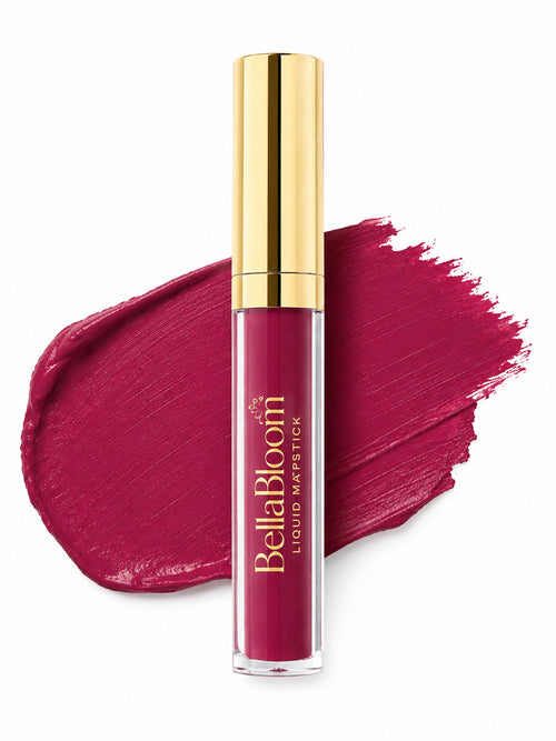 BellaBloom Berry | Waterproof Liquid Matte Lipstick | Waterproof & Transfer Proof | 5ml