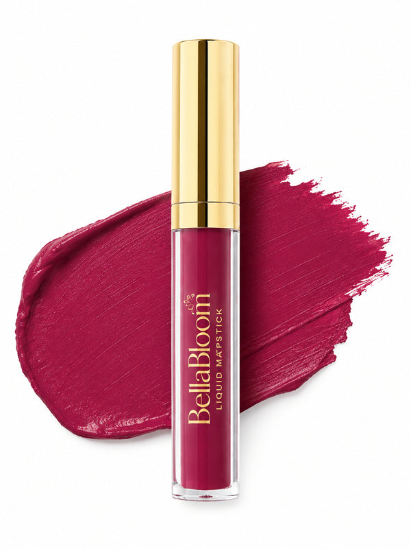 BellaBloom Berry | Waterproof Liquid Matte Lipstick | Waterproof & Transfer Proof | 5ml